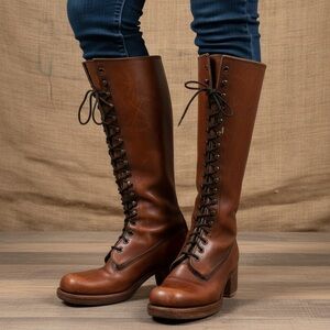 Rare 60’s 70’s Vintage Campus  Lace-Up Boots